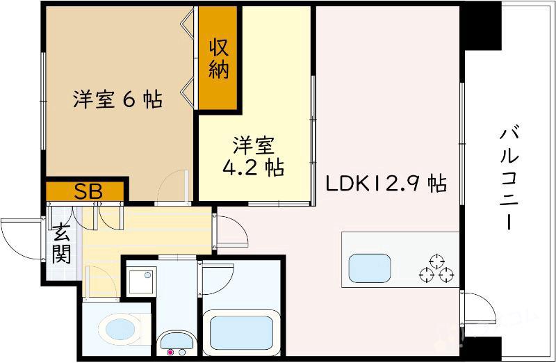 ZEN 豊中南(2LDK/3階)の間取り写真
