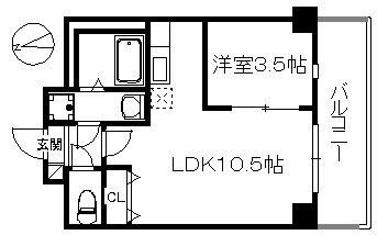 アリエス今宿II 256(1LDK/2階)の間取り写真