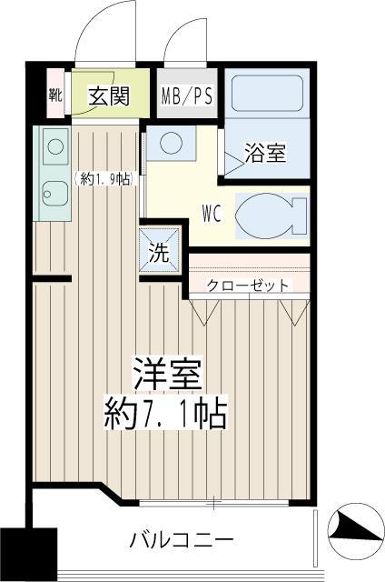 グランハウス宮崎台(ワンルーム/3階)の間取り写真