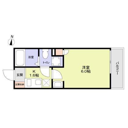 パルトネール上平間(1K/2階)の間取り写真