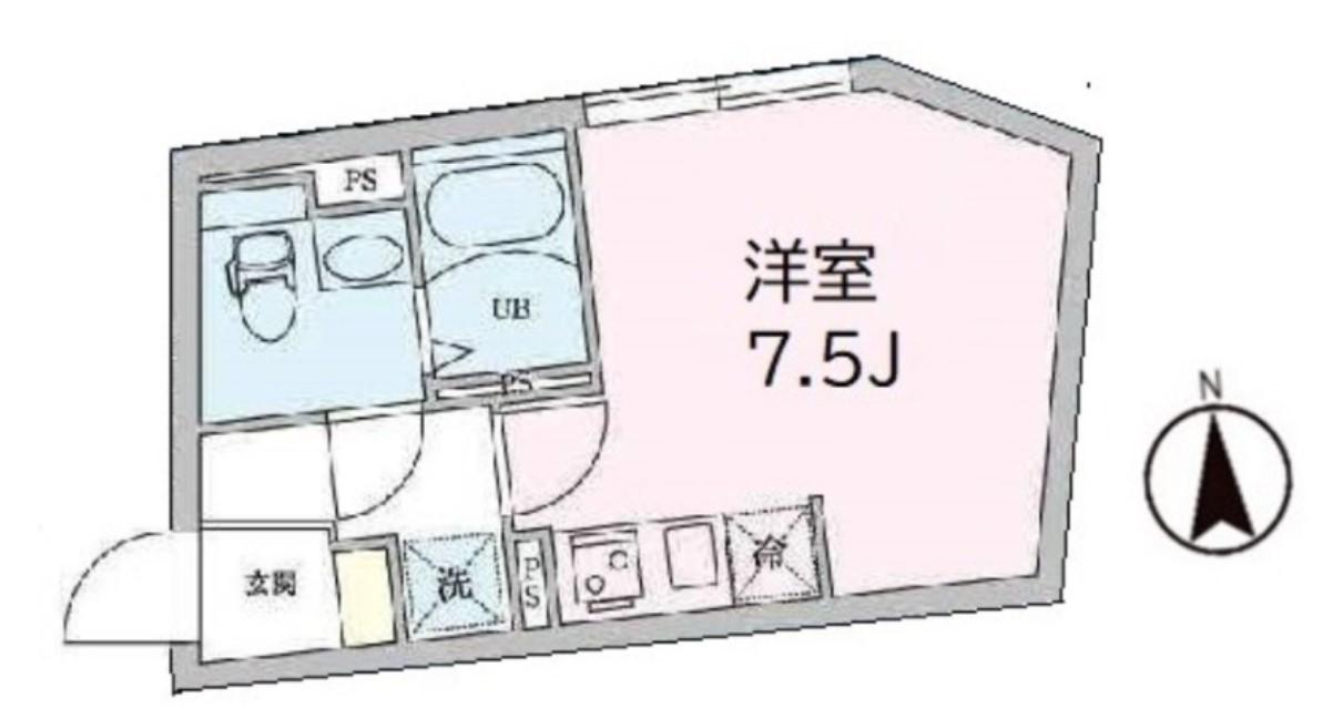 ALBA志茂(ワンルーム/3階)の間取り写真