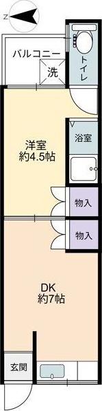 家納文化II(1DK/1階)の間取り写真