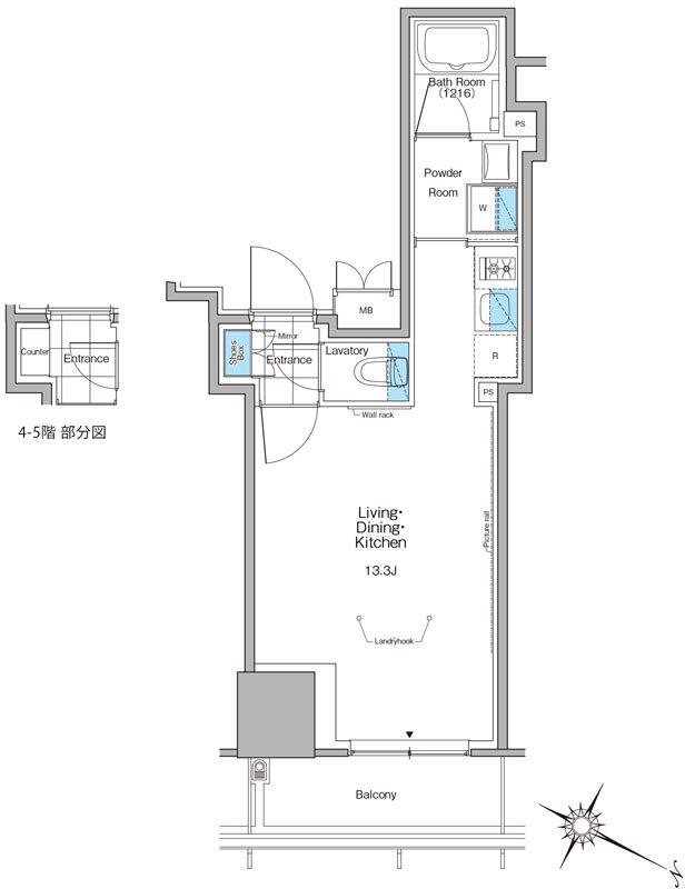 ルフォンプログレ北新宿(ワンルーム/9階)の間取り写真