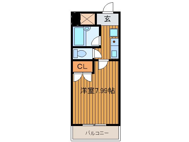 フォレスタはちまん(1K/6階)の間取り写真