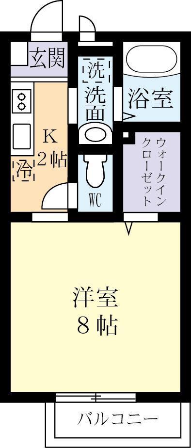 グラントワ(1K/2階)の間取り写真