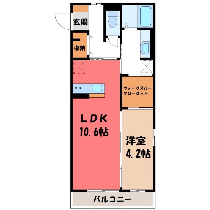 ルミナス(1LDK/1階)の間取り写真
