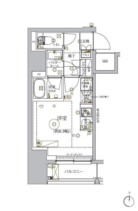 RELUXIA品川西大井(ワンルーム/6階)の間取り写真