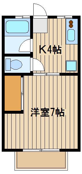 シティハイム大泉(1K/2階)の間取り写真
