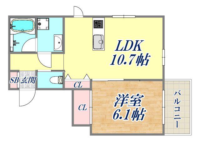 ロサ アルウェンシス(1LDK/2階)の間取り写真