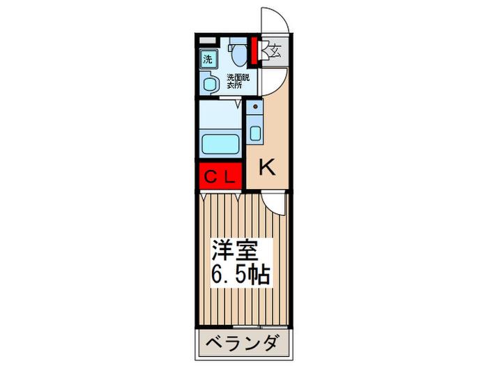 クオーレ北小金(1K/1階)の間取り写真