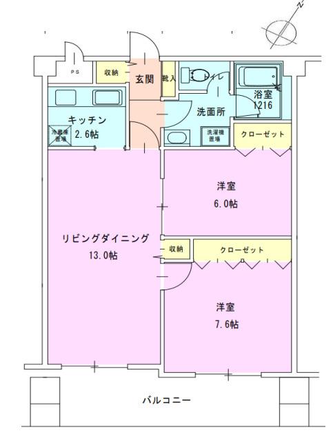 RBM東八重洲レジデンス(2LDK/12階)の間取り写真