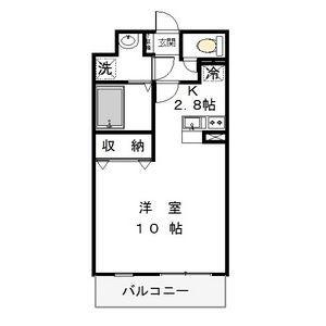 プチセゾン小山城東庭園(1K/1階)の間取り写真