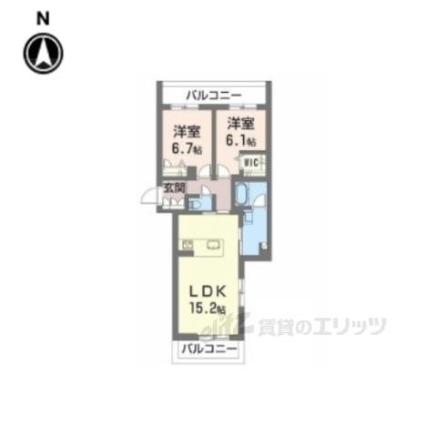 シャーメゾンプリンスコート(2LDK/3階)の間取り写真