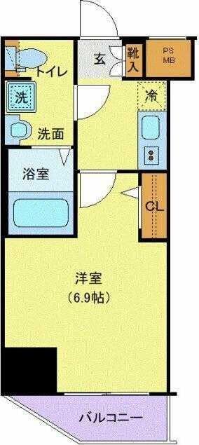 アゼスト西川口(1K/8階)の間取り写真