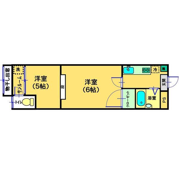 コーポ泰山A(1K/3階)の間取り写真