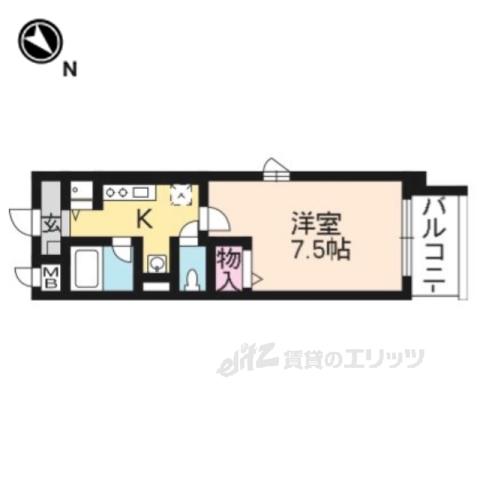 ヴィレイア101(1K/3階)の間取り写真