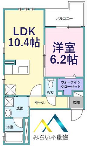 グレイス横浜弘明寺(1LDK/3階)の間取り写真
