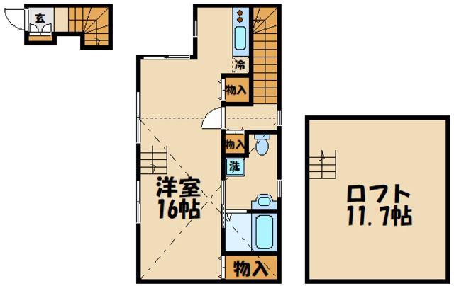 アップライン東府中(1LDK/2階)の間取り写真