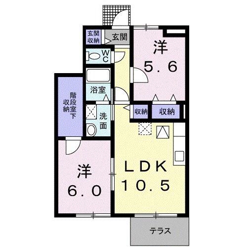 リバティー葵(2LDK/1階)の間取り写真