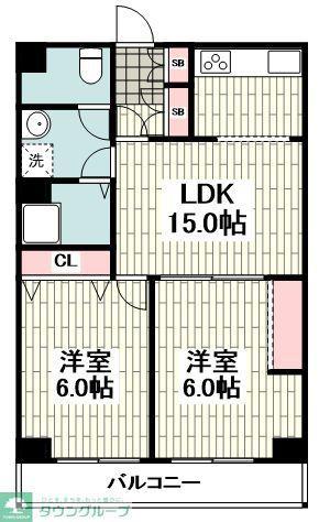 洋光台ハイツ(2LDK/5階)の間取り写真