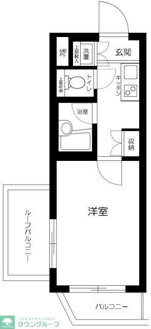 ルーブル戸越公園弐番館(1K/5階)の間取り写真