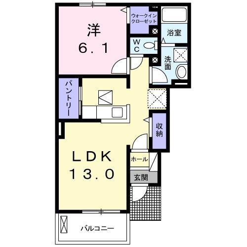 ラ・フォルテ(1LDK/1階)の間取り写真