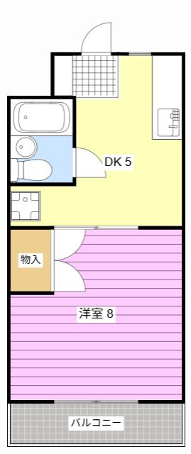 カーサヤマザキ(1DK/2階)の間取り写真