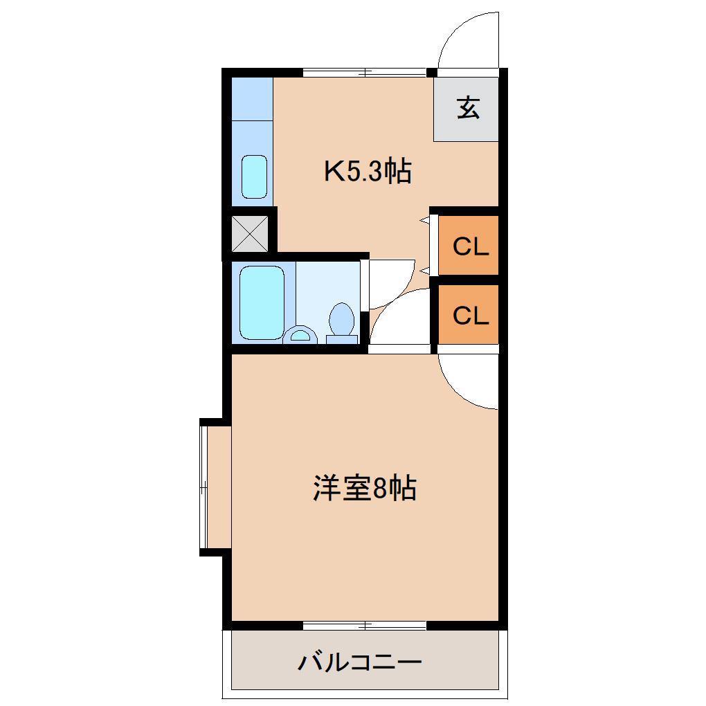 太田町マンション(1K/2階)の間取り写真