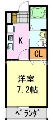 AQUE 3(1K/2階)の間取り写真