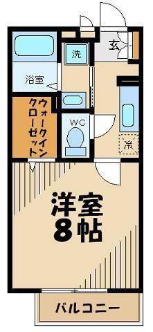 ラシーヌ中原(1K/2階)の間取り写真