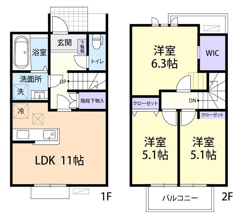 LIBERTY HOUSE(3LDK/1階)の間取り写真
