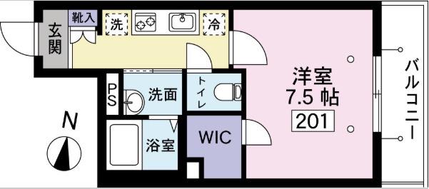 エクセレントコートK・S・T(1K/2階)の間取り写真