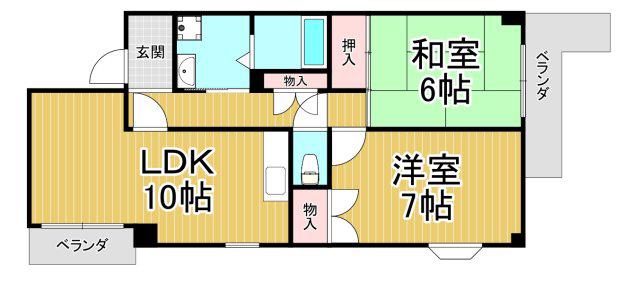 雅マンションパ-トⅡ(2LDK/3階)の間取り写真
