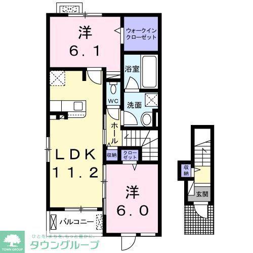 アストルム(2LDK/2階)の間取り写真