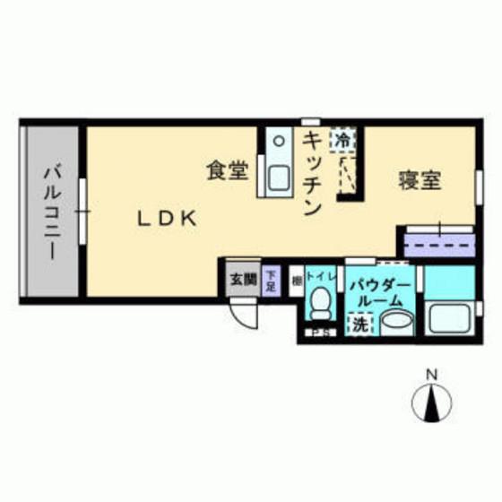 PURE LEAVES(1LDK/1階)の間取り写真