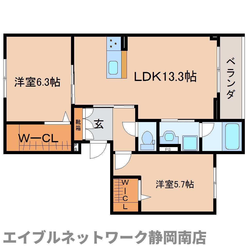 UNPRUNE(2LDK/3階)の間取り写真