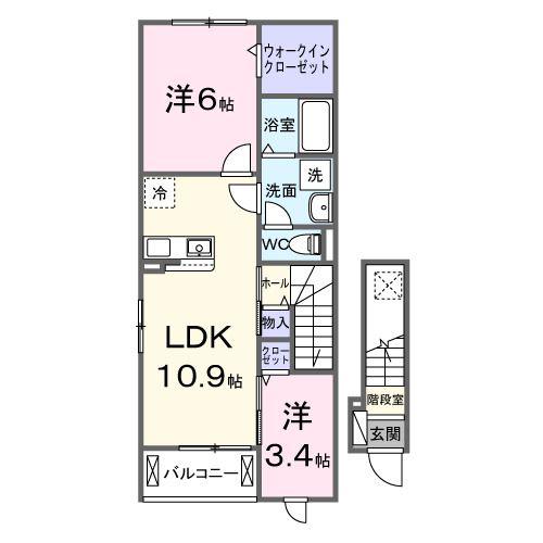 上平良アパート(2LDK/2階)の間取り写真