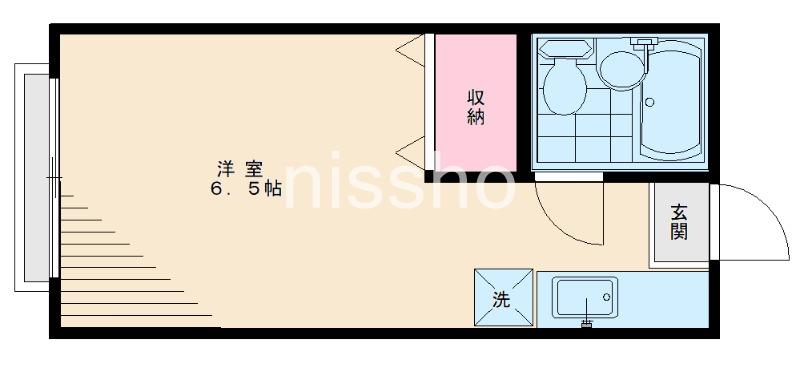 KYコーポIII(ワンルーム/1階)の間取り写真