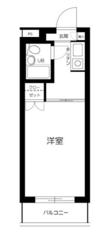 ハイタウン羽田(ワンルーム/2階)の間取り写真