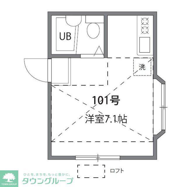 ドミール池尻(ワンルーム/2階)の間取り写真
