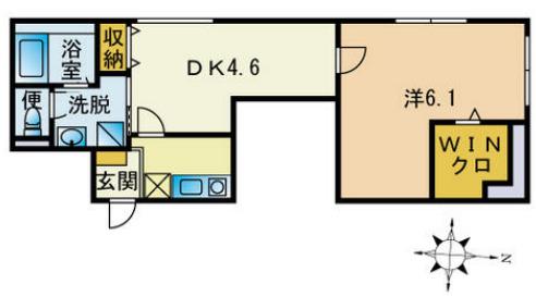 バンブー清澄白河(1DK/1階)の間取り写真
