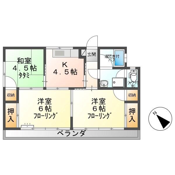 コーポ堀(3K/2階)の間取り写真