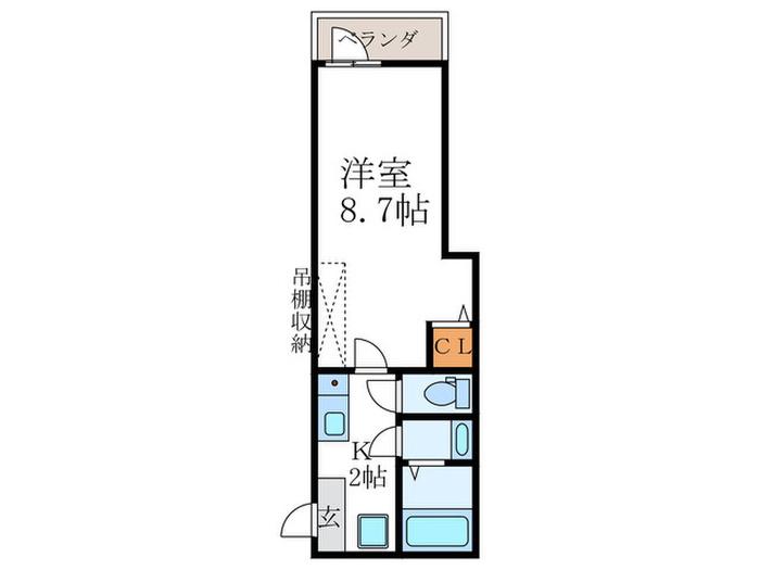 THE SEASONS京都紫野(1K/2階)の間取り写真