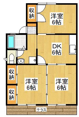 グリーンハイツA(3DK/2階)の間取り写真