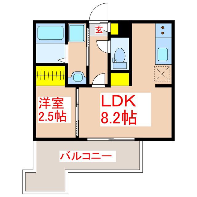 LANDMARK城西本通(1LDK/5階)の間取り写真