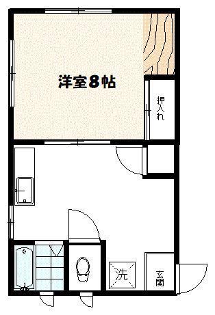 コーポ大滝(1DK/2階)の間取り写真