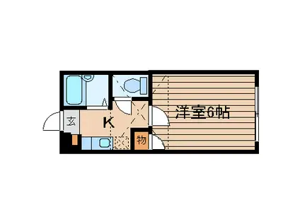 ロフティ鶴ヶ谷II(1K/1階)の間取り写真