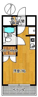 フォレスタ21(ワンルーム/3階)の間取り写真