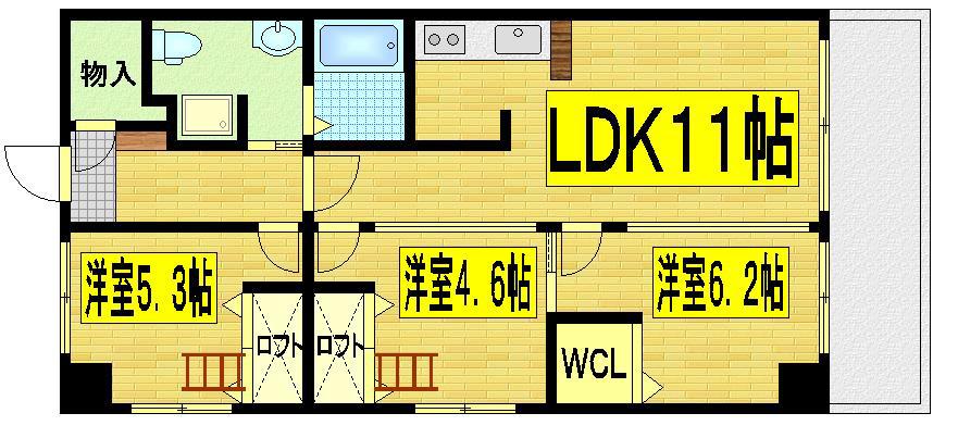 S-FORT鶴見町(3LDK/10階)の間取り写真