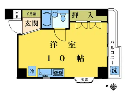 サンリバー中井(ワンルーム/5階)の間取り写真